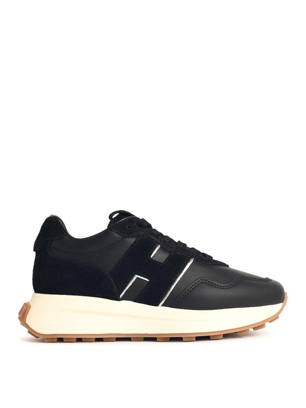 HOGAN: trainers - H641 Black Leather Sneakers
