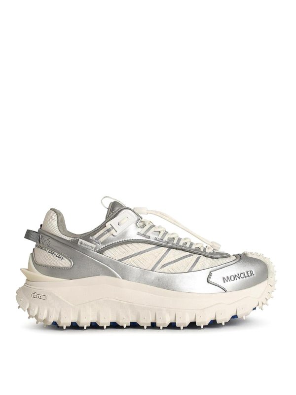 MONCLER: Chaussures de sport - Baskets - Argent
