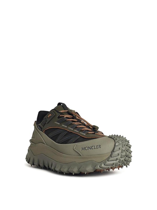 MONCLER: trainers online - Trailgrip Gtx Green Leather Blend Sneakers
