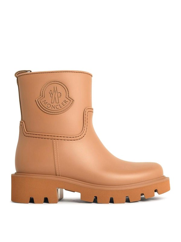 MONCLER: boots - Kickstream Light Brown Pvc Rain Boots