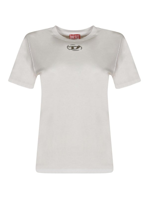 DIESEL: Strickpullover mit Rundhalsausschnitt - Rundhalspullover - Weiß