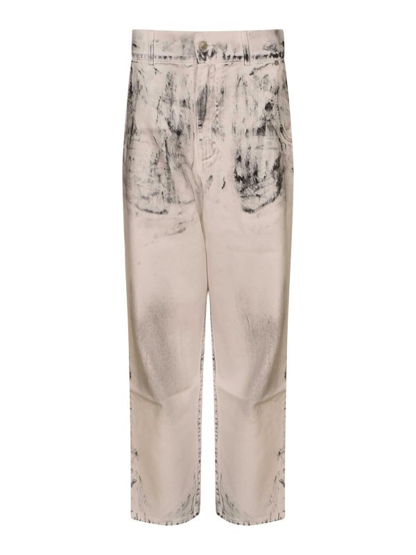 MOSCHINO: Jeans à jambe droite - Jean Droit - Gris Clair