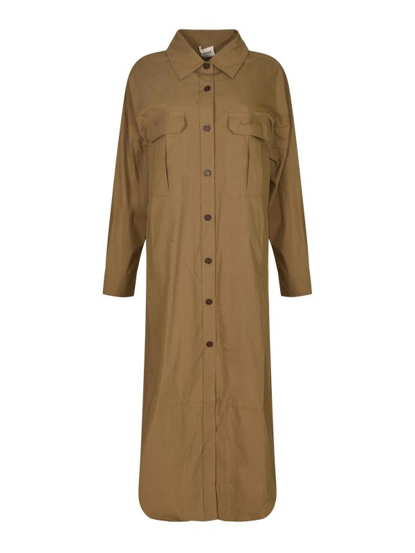 P.A.R.O.S.H.: Vestidos largos - Vestido Largo - Beis