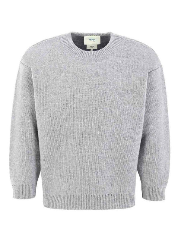 Fendi Jr: maglia collo rotondo - Logo pullover unisex