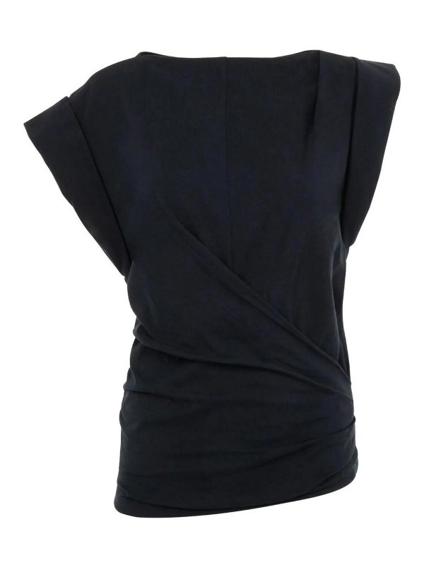 ISABEL MARANT: t-shirt - Maglietta in cotone drappeggiato maisan