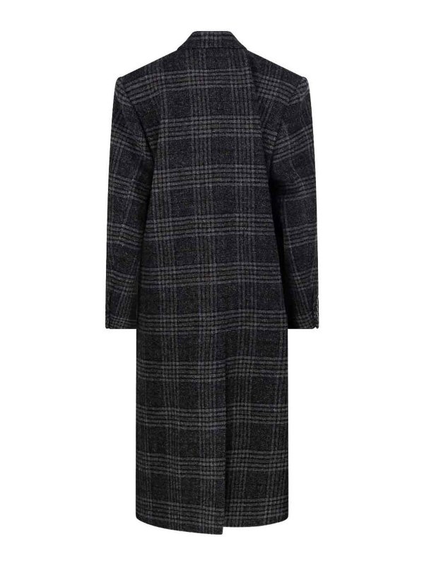 Isabel Marant Etoile: short coats online - Lexana Long Check Wool Coat