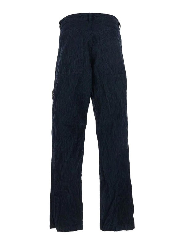 STONE ISLAND: Trousers Shorts online - Crinkled Effect Corduroy Trousers