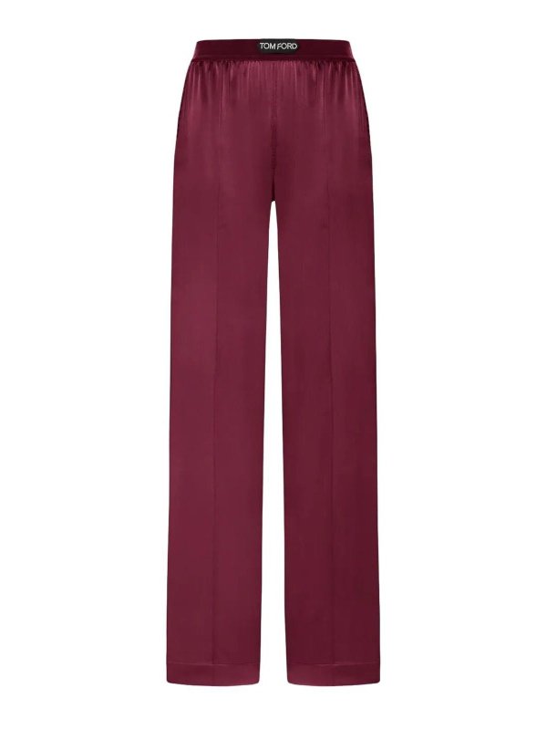 TOM FORD: pantaloni shorts - Pantaloni PJ in raso in seta allungata