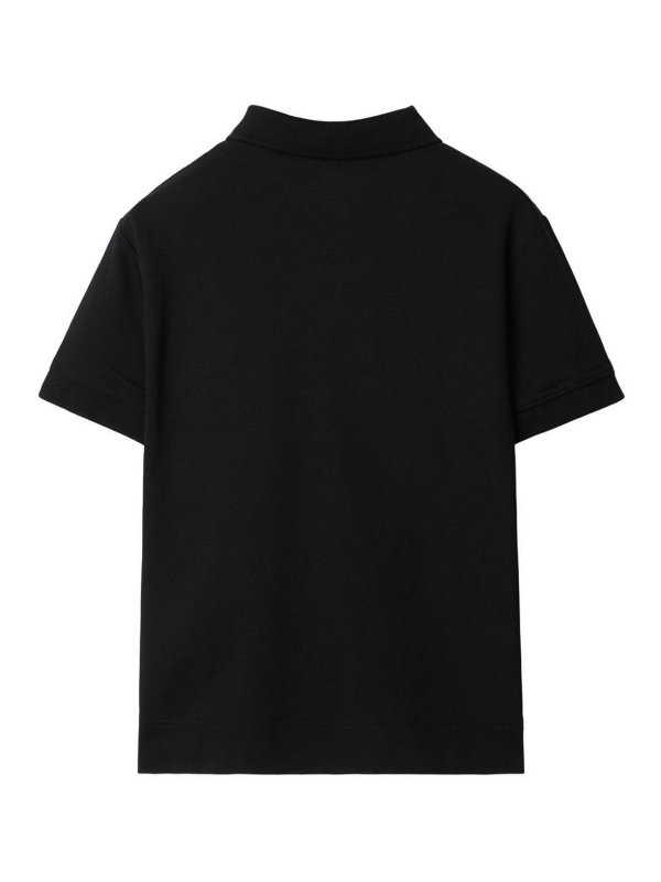 BURBERRY: polo shirts online - Check Label Cotton Polo Shirt