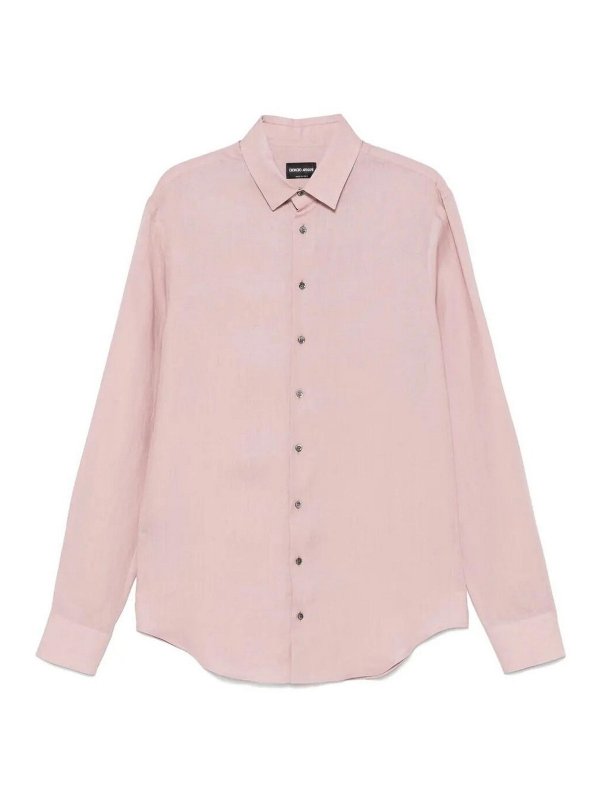 Giorgio Armani Regular Fit Linen Shirt - Men Giorgio Armani Regular Fit Linen Shirt - Men