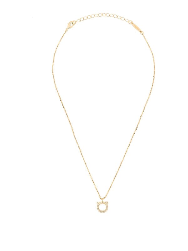 FERRAGAMO: Necklaces & Chokers - Gancini Crystals Necklace - L