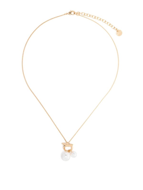 FERRAGAMO: Necklaces & Chokers - Faux-Pearl Embellished Pendant Necklace