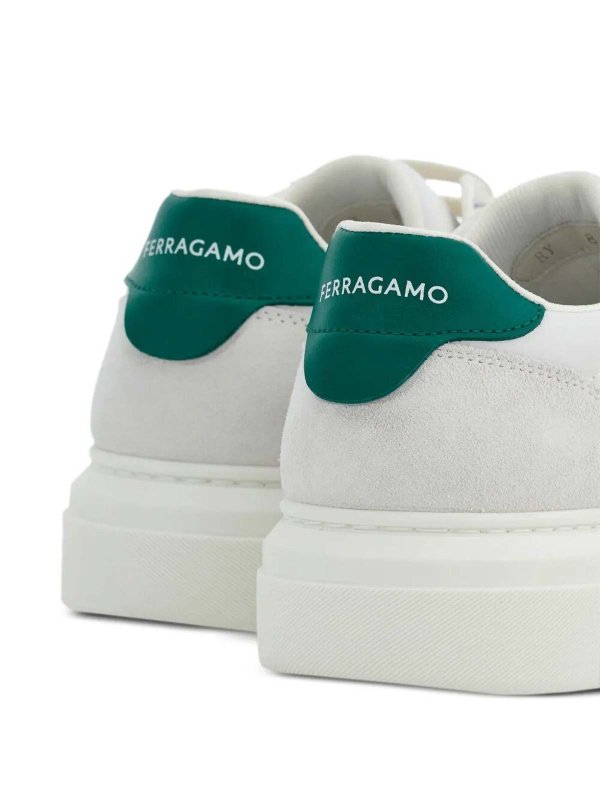 The Best Shops FERRAGAMO: trainers - Cassina Leather Sneakers With Gancini Patch