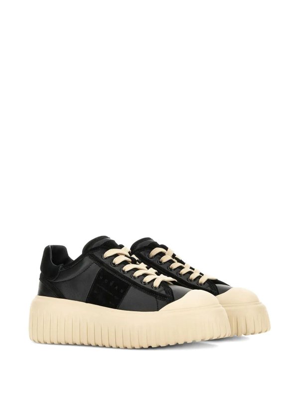 HOGAN: trainers online - H-Stripes Nappa Leather And Suede Sneakers
