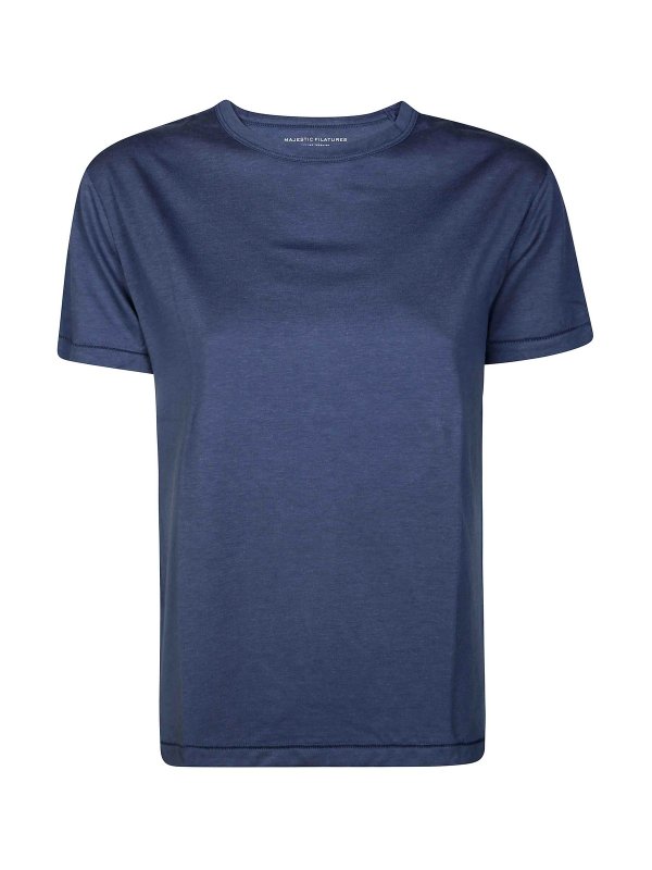 Majestic Filatures: ボートネック - ボートネック - ライトブルー