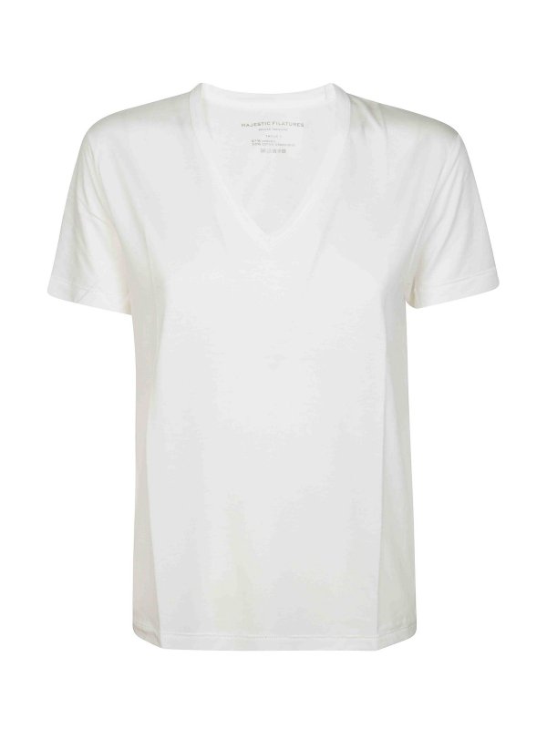 Majestic Filatures: ボートネック - ボートネック - 白