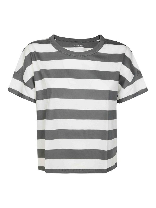 Majestic Filatures: Col bateau - Pull Col Bateau - Gris