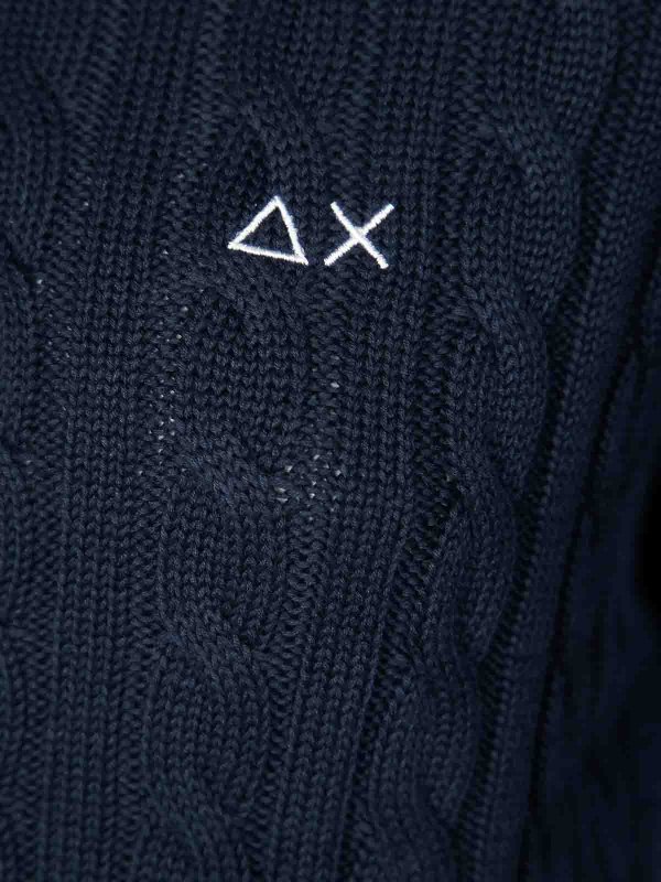 The Best Shops SUN 68: U-Boot-Ausschnitt - U-Boot-Pullover - Dunkelblau