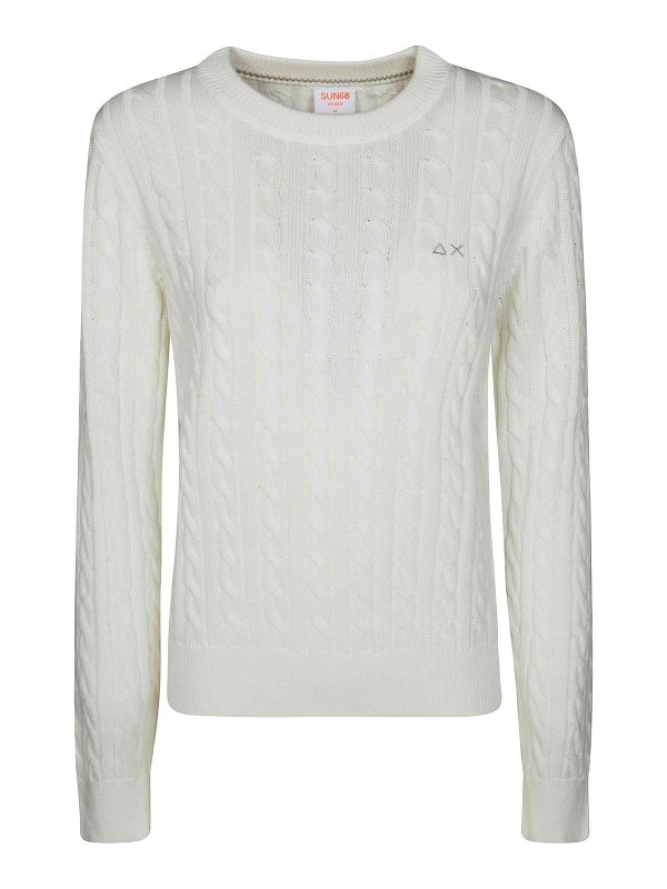 SUN 68: U-Boot-Ausschnitt - U-Boot-Pullover - Weiß