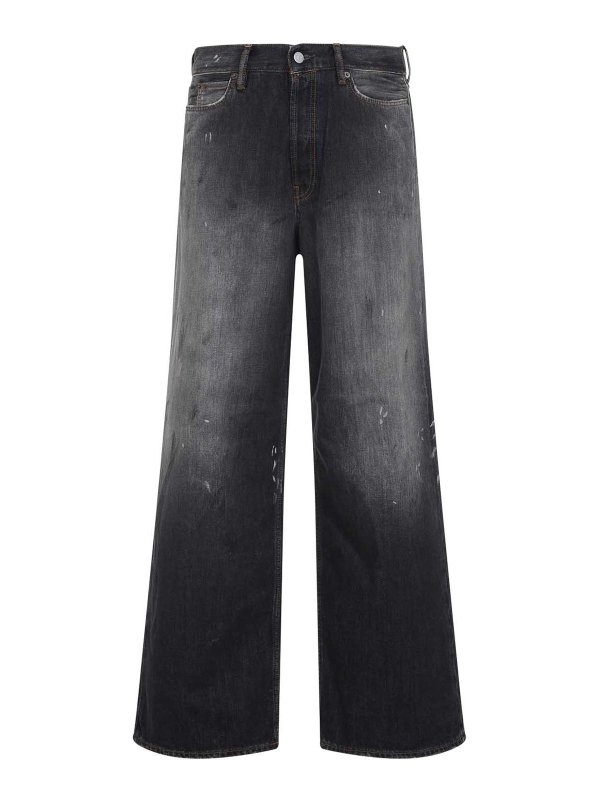 Acne Studios: Jeans évasés - Jean Bootcut - Noir