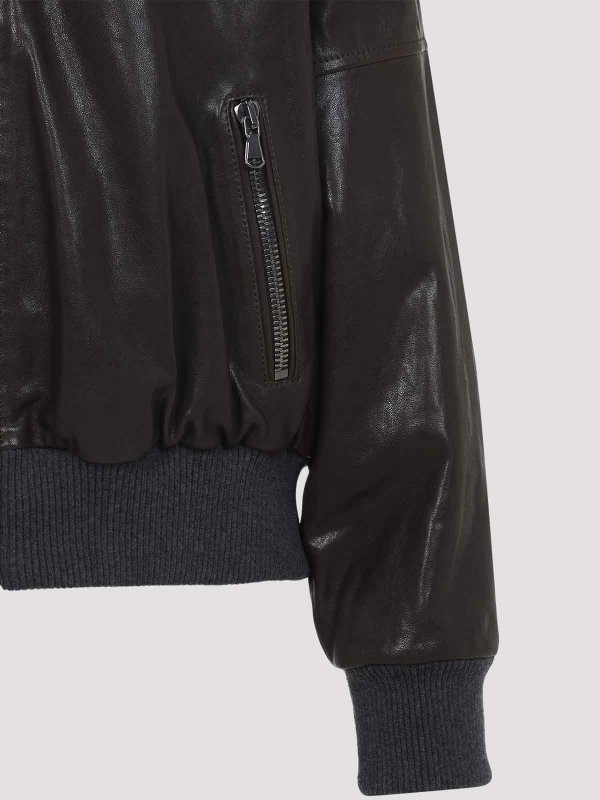 The Best Shops BRUNELLO CUCINELLI: casual jackets - Shearling Collar Leather Jacket