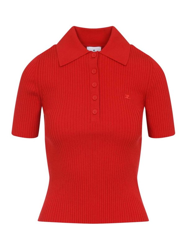 Courreges: Polos  - Polo - Rouge