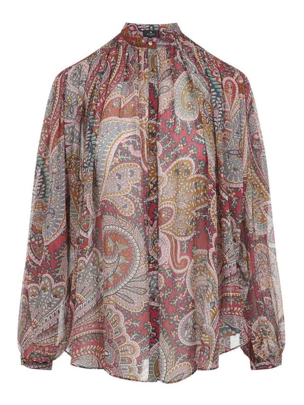 ETRO: Chemises - Chemise - Rouge Brun