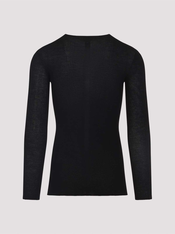RICK OWENS: crew necks online - Ribbed Round Neck Pullover