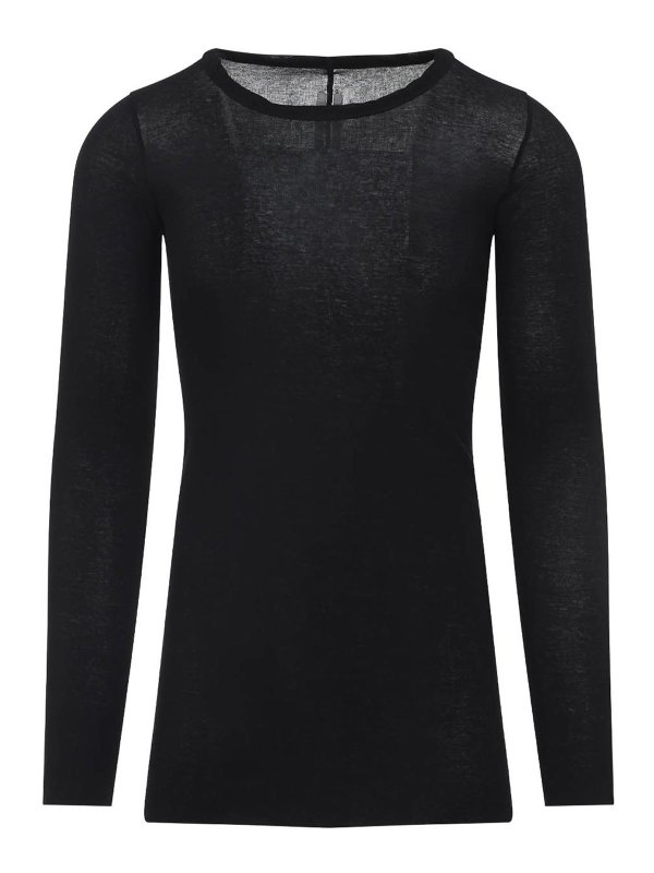 RICK OWENS: t-shirts - Ribbed Long Sleeves T-Shirt