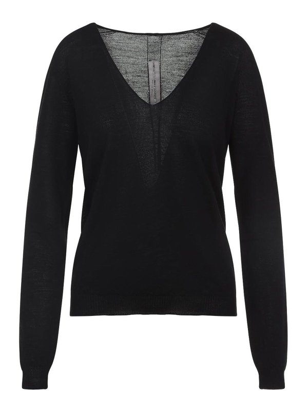 RICK OWENS: Vネック - Vネック - 黒