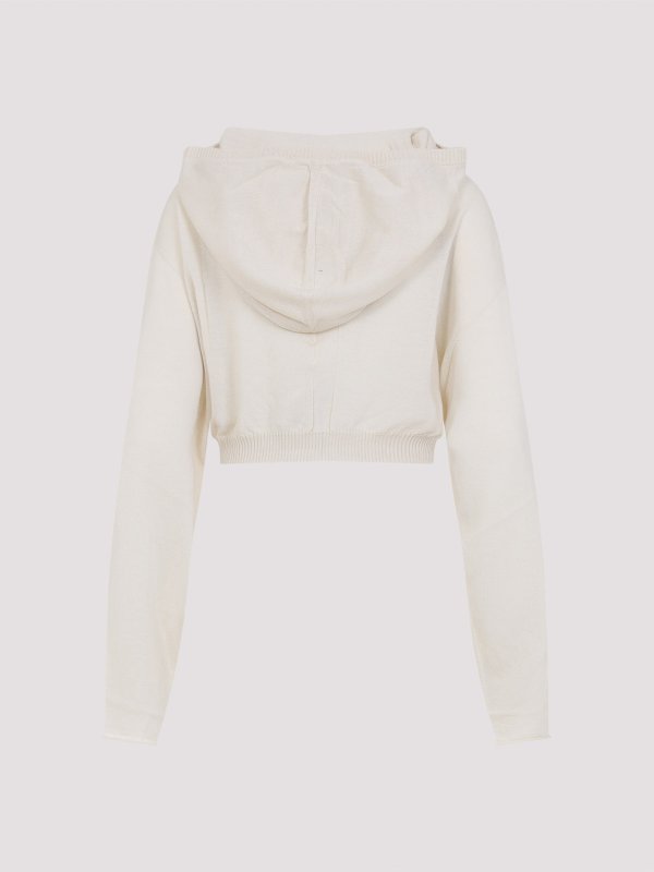 RICK OWENS: tunics online - Cropped Hooded Tunic Pullover