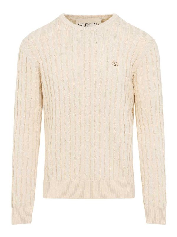 VALENTINO: クルーネック - クルーネック - クリーム