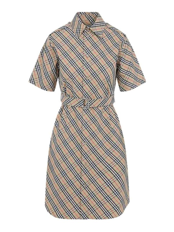 BURBERRY: short dresses - Chemisier Cotton Mini Dress