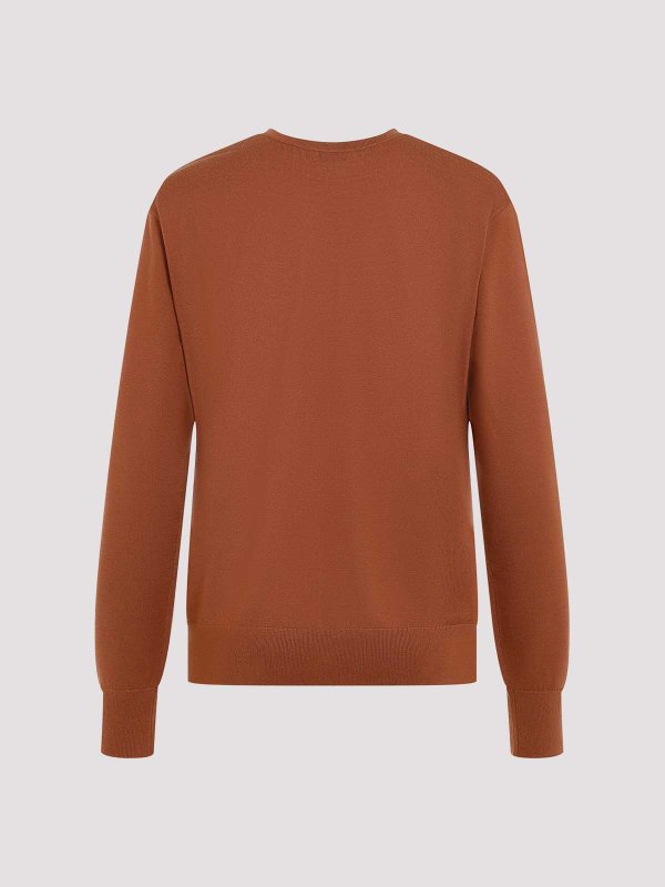 DRIES VAN NOTEN: Strickpullover mit V-Ausschnitt online - V-Pullover - Braun