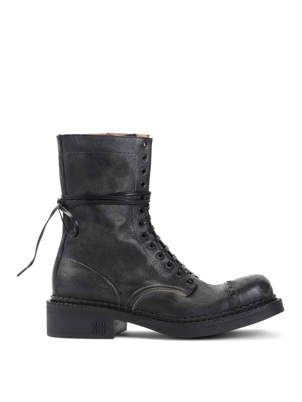 MIU MIU: ankle boots - Laced Ankle Boots