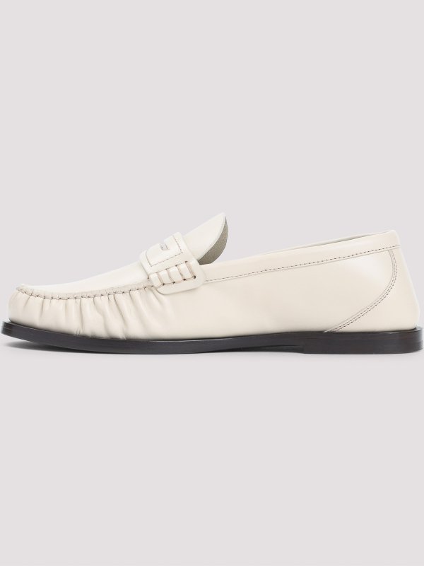 SAINT LAURENT: classic shoes online - Leather Loafers