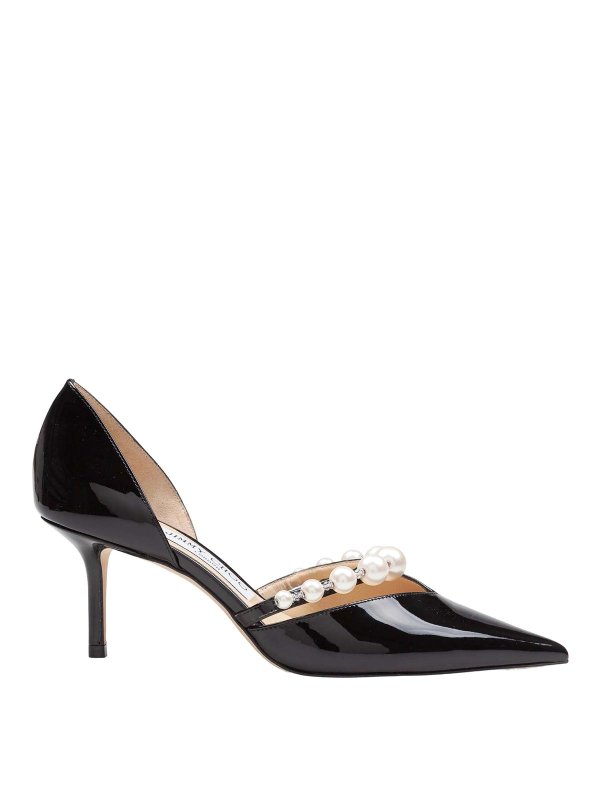 JIMMY CHOO: scarpe décolleté - Decollete Aurelie 65 In Vernice Con Perle