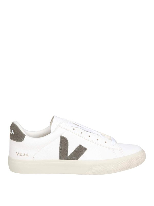 VEJA: trainers - Chromefree field in white leather/kaki