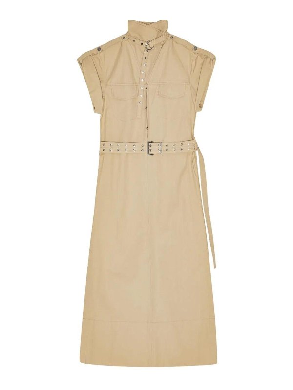 GANNI: Maxikleider - Maxikleid - Beige