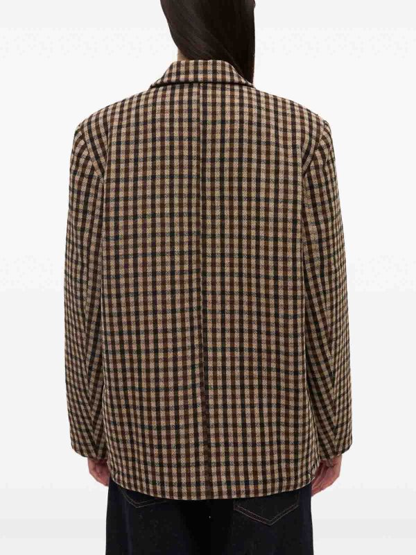 GANNI buy online Check Wool Mix Oversized Blazer