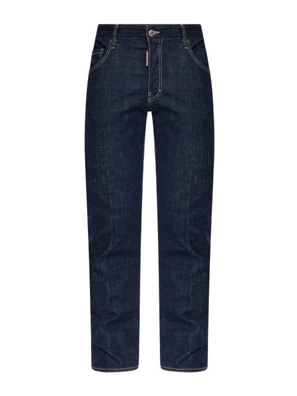 DSQUARED2: Jeans à jambe droite - Jean Droit - Foncé Délavé