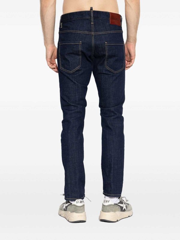 DSQUARED2: Jeans à jambe droite online - Jean Droit - Foncé Délavé