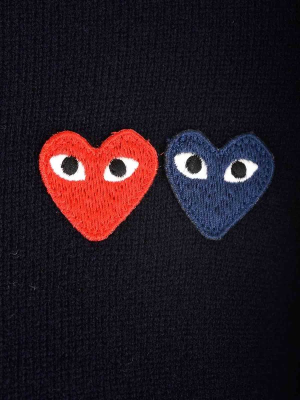 The Best Shops Comme des Garçons Play: cardigans - Crewneck Wool Cardigan