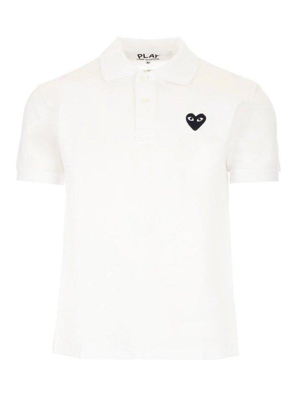 Comme des Garçons Play: polo shirts - Black Heart Polo Shirt