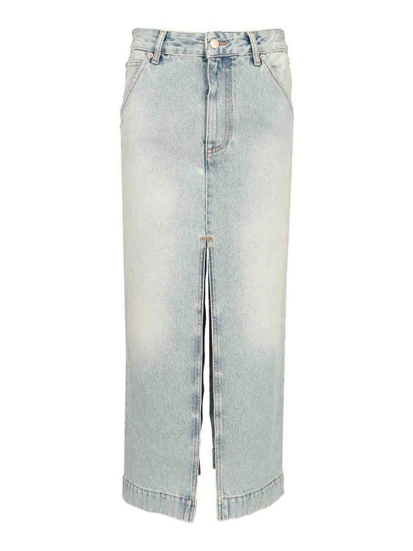 DARKPARK: Knee length skirts & Midi - Denim Midi Skirt