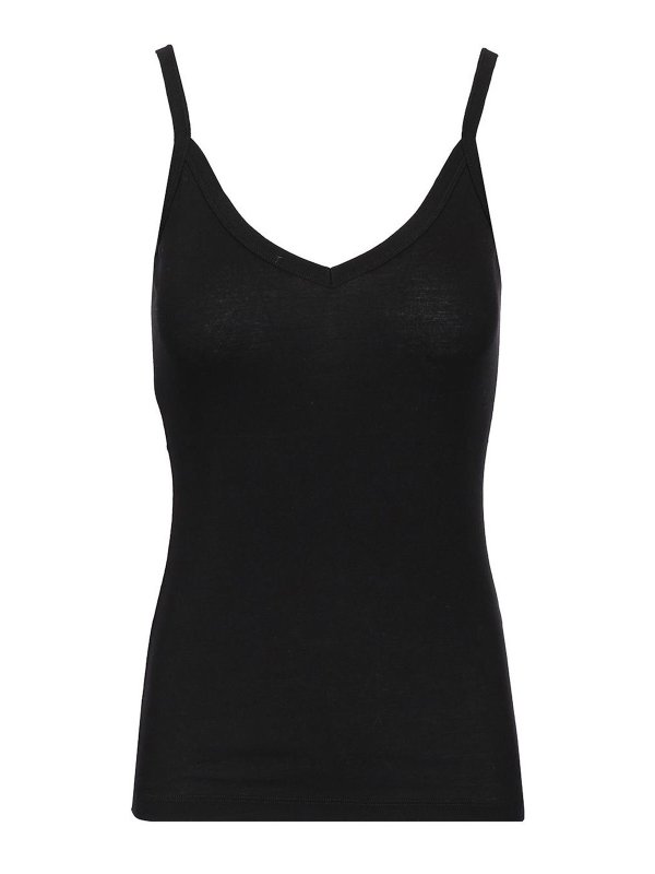 FLORE FLORE: Top e canotte - Canotta nera