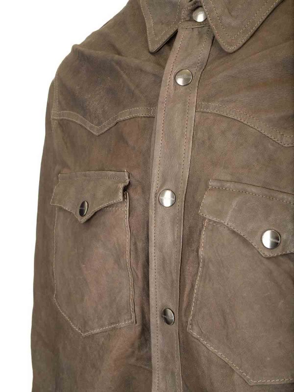 leather jacket shop online Lambskin Overshirt