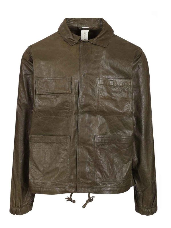 GIORGIO BRATO: casual jackets - Washed Leather Field Jacket