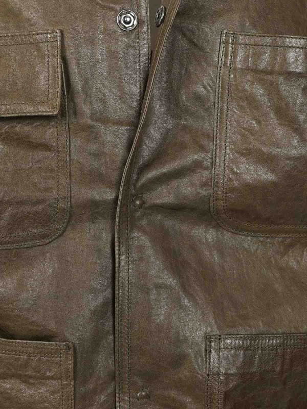 Washed Leather Field Jacket shop online: GIORGIO BRATO