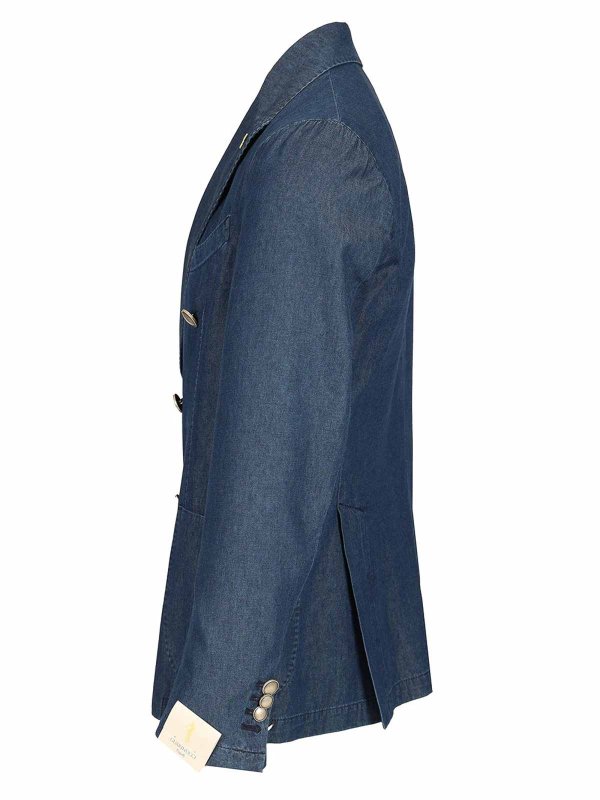 The Best Shops GUARINUCCI: giacche blazer - Blazer a doppio petto in denim lavato